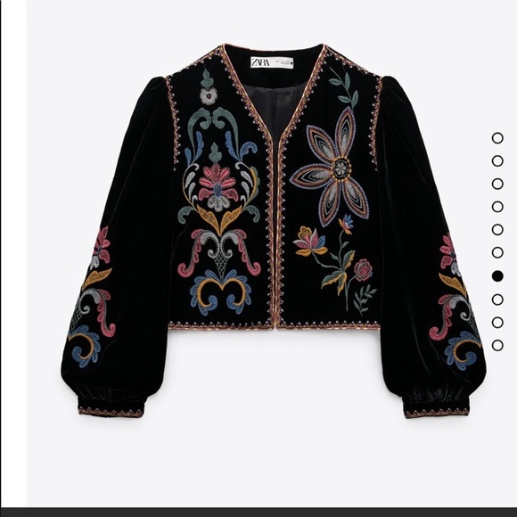 LAST βπΌ ZARA NWT EMBROIDERED VELVET BLAZER π₯ - Picture 10 of 14